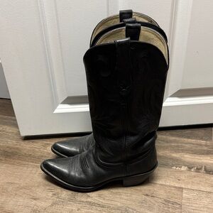 Durango Black Leather Western Boots